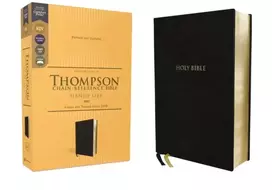KNYGA Frank Charles Thompson KJV, Thompson Chain-Reference Bible, Handy Size, European Bonded Leather, Juodas, Raudona Letter, Comfort Print