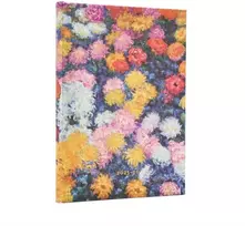 KNYGA paperblanks 2026 Monet's Chrysanthemums Midi 18-month Horizontal Hardcover Flexi Dayplanner 2025-2026 (Elastic Band Closure)
