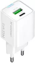 Wozinsky WWC-35W GaN USB-A + USB-C sieninis įkroviklis - Baltas