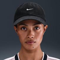 Nike Club Unstructured Denim Cap Black/ White - Dydis M-L (HF0383-010 Kitos kepurės)