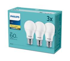 KOMPLEKTAS 3xLED lemputė Philips E27/9W/230V 2700K