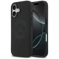 Mercedes Vintage Leather Logo Case for iPhone 17, Black