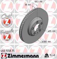 Stabdžių diskas ZIMMERMANN 460.1558.75