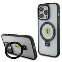FERRARI FEHMP15LUSCAH iPhone 15 Pro 6.1" Clear Hard Case with Ring Stand, 2023 Collection, MagSafe Compatible