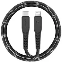 Energea Nyloflex data transfer and charging cable | MFI Certified | USB-C to Lightning | 15W | 3m | Black