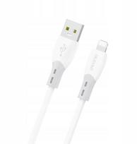Dudao Laidas L25SL USB-A - Lightning 30W 1m su minkštu silikoniniu pynimu - baltas