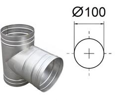 T formos pjūviai 90°. D-100 mm.