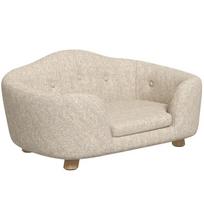 Šunų/kačių sofa su pagalvėmis ir pliušiniu užvalkalu, tinka mažiems šunims, 70x47x30 cm, kremas