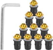 10 vnt. Motociklo priekinio stiklo varžtų rinkinys, M5 x 16 mm, auksas