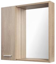 Veidrodinė spintelė su LED apšvietimu, 60x60x14 cm, ZOJA, kairė, platininis ąžuolas