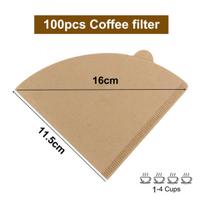 Accessories for coffee machines,Box of 100 Coffee Filters - Drip Brew Paper Filters for Hand-Brewed Coffee (1-4 Cups),