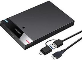 Išorinio kietojo disko dėklas Išorinis 2.5" Hdd/ssd dėklas, Usb 3.0/type-c, 5gbps
