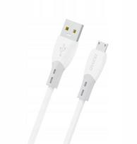 Dudao Laidas L25SM USB-A - micro USB 3A 1 m su minkštu silikoniniu pynimu - baltas