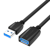 USB 3.0 prailginimo laidas, vyriškas USB į moterišką USB Vention VAS-A45-B150 1.5m (Juodas)