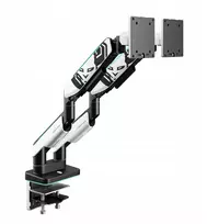 Laikiklis Diablo Chairs Diablo RGB X-Arm Dual 35″ Dual Monitorius Mount baltos spalvos ir juodos spalvos