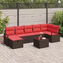 Lauko baldų komplektas Sofos komplektas su pagalve 5 pcs poliratanas