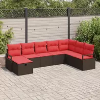 Lauko baldų komplektas Sofos komplektas su pagalve 6 pcs poliratanas