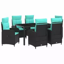 Lauko valgomojo komplektas 7 vnt. poliratanas