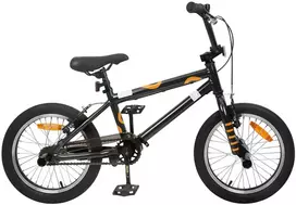 BMX Dviratis 16 Colių 5-8 metų amžiaus Juoda