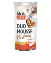 Brit Care Duo Mousse kreminiai skanėstai katėms su lašiša ir tunu,  4x14 g