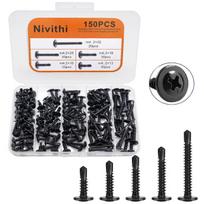Nivithi Sr42k 410 nerūdijančio plieno M4.2 savisriegiai, savisriegiai sraigtai, gipso kartono sraigtai, Phillips apvalios galvutės sraigtai, idealūs lakštinio metalo montavimui, nerūdijančio plieno sraigtai