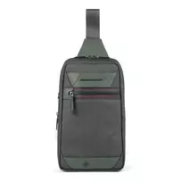 Piquadro , , Leather Backpack, Military Green, Sling Bag, For Men