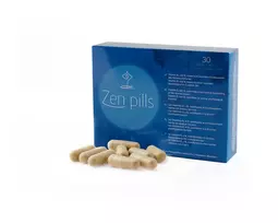 500 Cosmetics Zen Pills, L-Tryptophan, Magnesium Stearate, Hops, Passiflora, L-Theanine, Vitamin B6  AND  Vitamin B1, Control Anxiety  AND  Stress, Capsules, 30 capsules