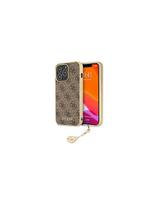 Guess 4G Charms Collection dėklas, skirtas iPhone 13 Pro / iPhone 13 - rudas