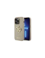 Guess Perforated 4G Glitter dėklas iPhone 15 Pro - auksinis