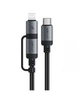 USB-C - USB-C / Lightning laidas 60W 480Mb/ s 3A 1.2m - juodas