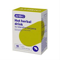 AMBIO HOT HERBAL DRINK SU ISLANDINE KERPENA, 10 paketėlių miltelių karštam gėrimui ruošti