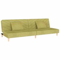 vidaXL Dvivietė sofa-lova su dvejomis pagalvėmis, žalia, audinys