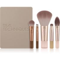 Real Techniques New Nudes On The Glow Mini Brush Kit šepetėlių rinkinys kelionėms 6 vnt.