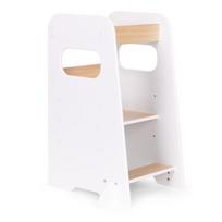 Pakyla - laiptelis EcoToys Montessori, mediena, ruda sp./balta sp., 80 cm x 50 cm x 60 cm