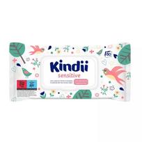 Drėgnos servetėlės kūdikiams, odos valymui, vaikams Kindii Sensitive, 60 vnt.