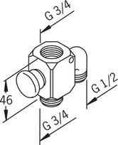 Automatinis vonios/dušo perjungiklis (diverteris) 3/4"