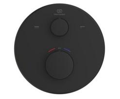 Ideal Standard Ceratherm 100 potinkinio termostatinio vonios/dušo maišytuvo virštinkinė dalis, apvali, matinė juoda sp