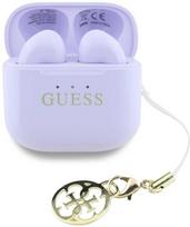 TWS ausinės Guess Glossy Effect Printed Classic Logo & Charm lavender
