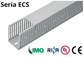 Elettrocanali ECS25100 Savaime gesinantis šukinis kabelių lovelis 4/6/4 25x100 pilkas su PV UV danga /2m/ ECS25100