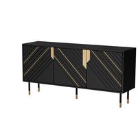 Cama 3D MOUNTAIN komoda 154x40x72 juoda + auksinė