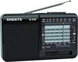 XHDATA nešiojamas radijas MP3 grotuvas su TF kortelės palaikymu ir FM/AM imtuvu D-328