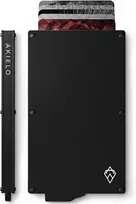 AKIELO kortelių dėklas su RFID apsauga, aliuminis, talpa iki 8 kortelių, juoda, ALPHA