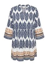 ONLY Carmakoma - Carhavana 3/4 Tunic Dress Aop - Trumpa suknelė - Balta