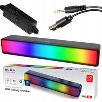 Kompiuterio garsiakalbiai 2.0 BLOW žaidimų garso juosta LED RGB spalvos USB 5V
