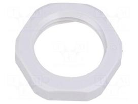 Nut | NPT1/2" | polyamide | UL94V-0 | Thk: 6mm | Spanner: 27mm | grey