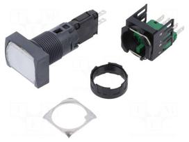 Switch: push-button | 16mm | Stabl.pos: 1 | NO | white | LED | 12÷24VDC