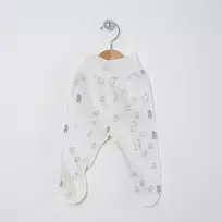 Vilaurita pašiltintos medvilnės kelnytės 1153 "Tommy" 56, 62 cm. : Dydžiai - 50, Spalva - Balta su pilka