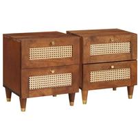 Šalia lovos spintelė su stalčių 2 pcs Ruda 40 x 33,5 x 46 cm