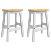Baro taburetė 2 pcs Balta ir medaus vašku 44 x 30 x 63 cm