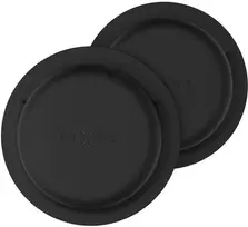 Fixed FIXED Silky – lipnus silikoninis dėklas su lipduku, skirtas „Apple AirTag“, dvigubas paketas, juodos spalvos